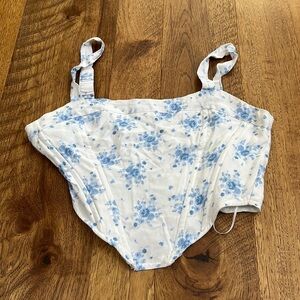 Cotton Candy LA Woman’s White Floral Corset Top Size M